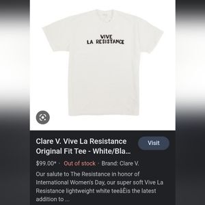 Clare V. Vive La Resistance White Cotton Tee Size XS